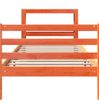 Massivholzbett ohne Matratze Wachsbraun 90x190 cm Kiefernholz