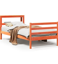 Massivholzbett ohne Matratze Wachsbraun 90x190 cm Kiefernholz