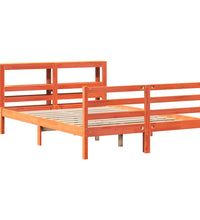 Massivholzbett ohne Matratze Wachsbraun 135x190 cm Kiefernholz