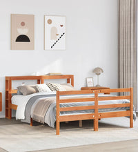 Massivholzbett ohne Matratze Wachsbraun 135x190 cm Kiefernholz