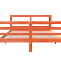 Massivholzbett ohne Matratze Wachsbraun 135x190 cm Kiefernholz