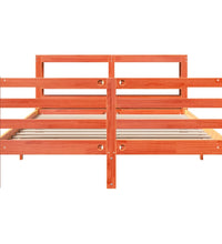 Massivholzbett ohne Matratze Wachsbraun 140x190 cm Kiefernholz