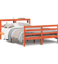 Massivholzbett ohne Matratze Wachsbraun 140x200 cm Kiefernholz