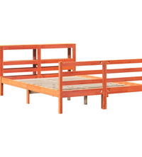 Massivholzbett ohne Matratze Wachsbraun 150x200 cm Kiefernholz