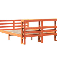 Massivholzbett ohne Matratze Wachsbraun 150x200 cm Kiefernholz