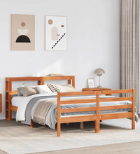 Massivholzbett ohne Matratze Wachsbraun 160x200 Kiefernholz