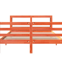 Massivholzbett ohne Matratze Wachsbraun 160x200 Kiefernholz