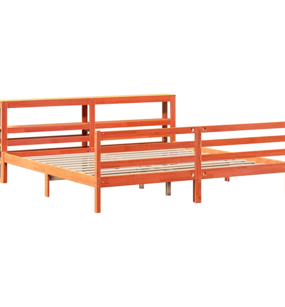 Massivholzbett ohne Matratze Wachsbraun 180x200 Kiefernholz