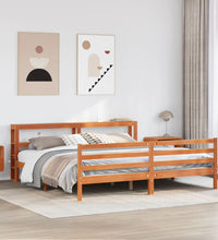 Massivholzbett ohne Matratze Wachsbraun 180x200 Kiefernholz