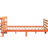 Massivholzbett ohne Matratze Wachsbraun 180x200 Kiefernholz