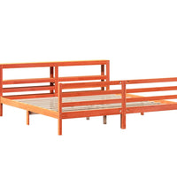 Massivholzbett ohne Matratze Wachsbraun 200x200 Kiefernholz