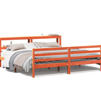 Massivholzbett ohne Matratze Wachsbraun 200x200 Kiefernholz