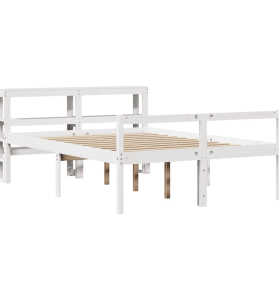 Seniorenbett mit Kopfteil ohne Matratze Weiß 135x190 cm