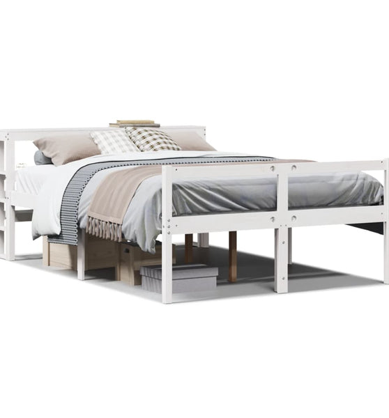 Seniorenbett mit Kopfteil ohne Matratze Weiß 135x190 cm