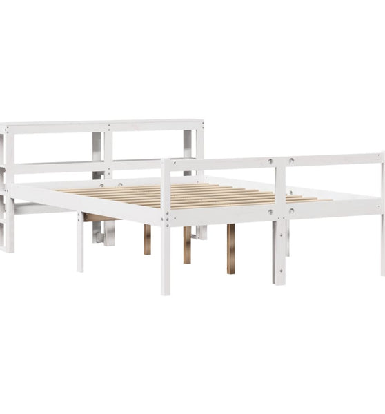 Seniorenbett mit Kopfteil ohne Matratze Weiß 140x190 cm