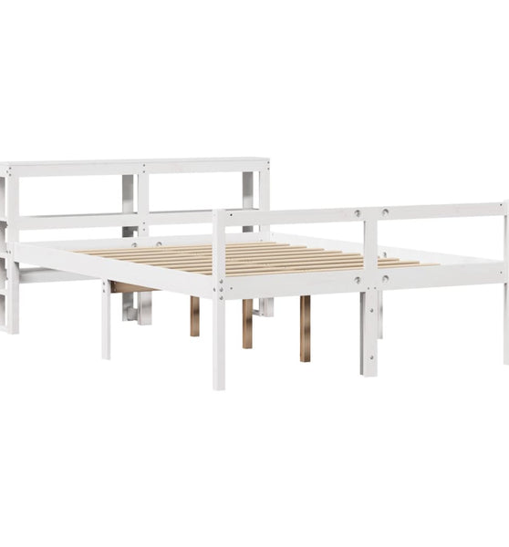 Seniorenbett mit Kopfteil ohne Matratze Weiß 140x200 cm