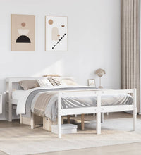 Seniorenbett mit Kopfteil ohne Matratze Weiß 140x200 cm