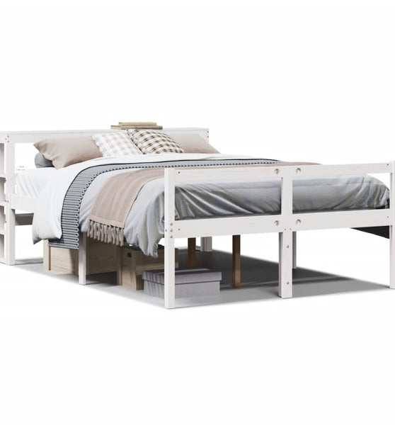 Seniorenbett mit Kopfteil ohne Matratze Weiß 150x200 cm