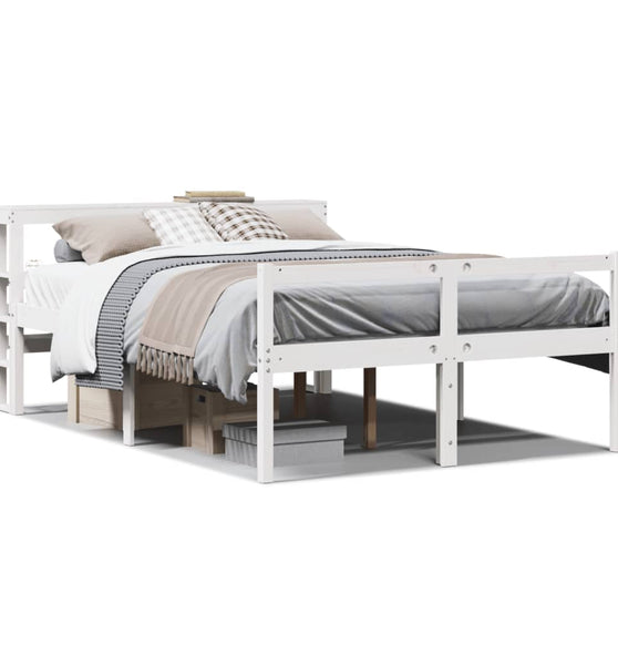 Seniorenbett mit Kopfteil ohne Matratze Weiß 160x200 cm