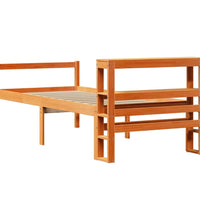 Bettgestell mit Kopfteil ohne Matratze Wachsbraun 75x190 cm