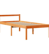 Bettgestell mit Kopfteil ohne Matratze Wachsbraun 75x190 cm