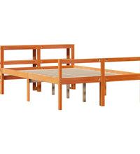 Bettgestell mit Kopfteil ohne Matratze Wachsbraun 120x190 cm