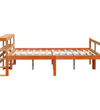 Bettgestell mit Kopfteil ohne Matratze Wachsbraun 120x190 cm