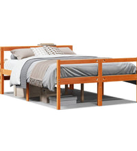 Bettgestell mit Kopfteil ohne Matratze Wachsbraun 150x200 cm