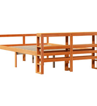 Bettgestell mit Kopfteil ohne Matratze Wachsbraun 160x200 cm