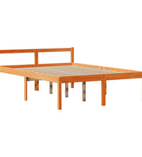 Bettgestell mit Kopfteil ohne Matratze Wachsbraun 160x200 cm