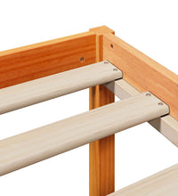 Bettgestell mit Kopfteil ohne Matratze Wachsbraun 160x200 cm