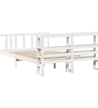 Bettgestell mit Kopfteil ohne Matratze Weiß 140x200 cm