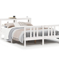 Bettgestell mit Kopfteil ohne Matratze Weiß 140x200 cm