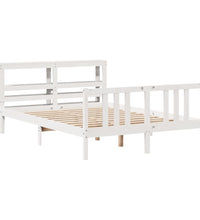 Bettgestell mit Kopfteil ohne Matratze Weiß 150x200 cm