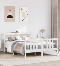 Bettgestell mit Kopfteil ohne Matratze Weiß 150x200 cm