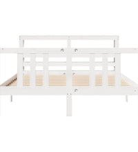 Bettgestell mit Kopfteil ohne Matratze Weiß 150x200 cm