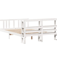 Bettgestell mit Kopfteil ohne Matratze Weiß 150x200 cm