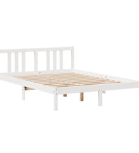 Bettgestell mit Kopfteil ohne Matratze Weiß 150x200 cm