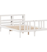 Bettgestell mit Kopfteil ohne Matratze Weiß 160x200 cm