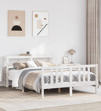 Bettgestell mit Kopfteil ohne Matratze Weiß 160x200 cm