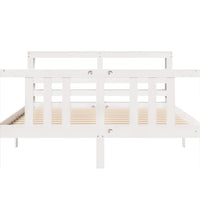 Bettgestell mit Kopfteil ohne Matratze Weiß 160x200 cm