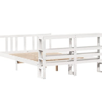 Bettgestell mit Kopfteil ohne Matratze Weiß 160x200 cm