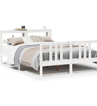 Bettgestell mit Kopfteil ohne Matratze Weiß 160x200 cm