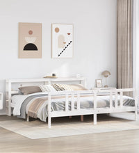 Bettgestell mit Kopfteil ohne Matratze Weiß 200x200 cm