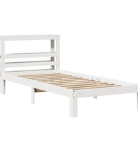 Bettgestell mit Kopfteil ohne Matratze Weiß 75x190 cm