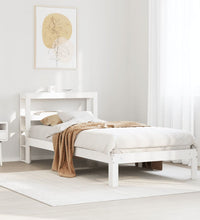 Bettgestell mit Kopfteil ohne Matratze Weiß 75x190 cm