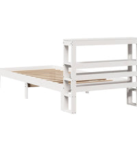 Bettgestell mit Kopfteil ohne Matratze Weiß 75x190 cm