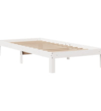 Bettgestell mit Kopfteil ohne Matratze Weiß 75x190 cm