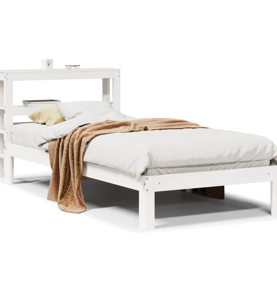 Bettgestell mit Kopfteil ohne Matratze Weiß 75x190 cm