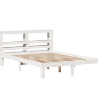 Bettgestell mit Kopfteil ohne Matratze Weiß 135x190 cm